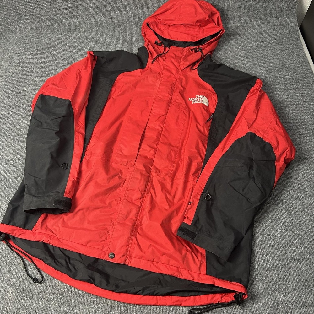 The North Face Ski Jacket Mens XL Red Black Gore-Tex Hooded Full Zip Waterproof